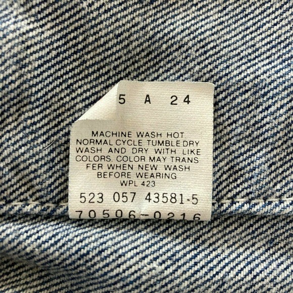 Vtg LEVI'S Trucker Denim Jacket Sz 44 Blue 70506-0216 USA Red Tab Excellent - Picture 8 of 9